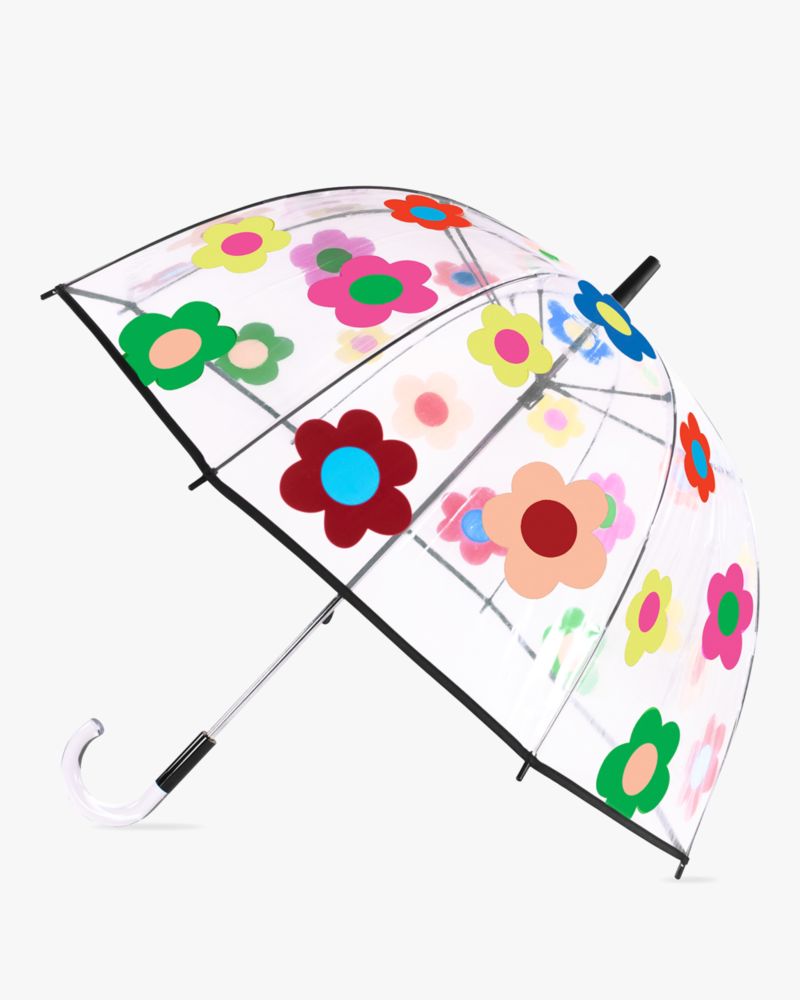 Gingham Garden Clear Umbrella