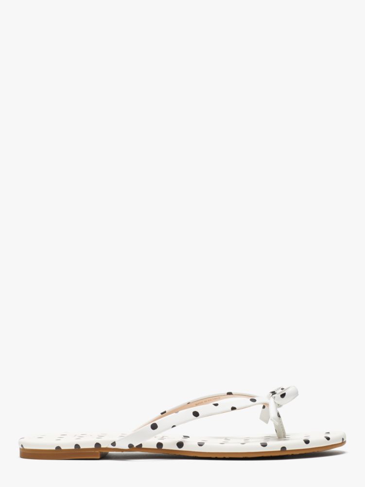 Kate Spade Petit Flip Flop Sandals In Optic White/black