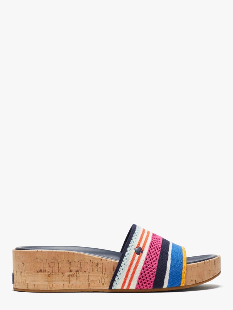 breeze striped platform slide sandals, Oceanside Multi, ProductTile