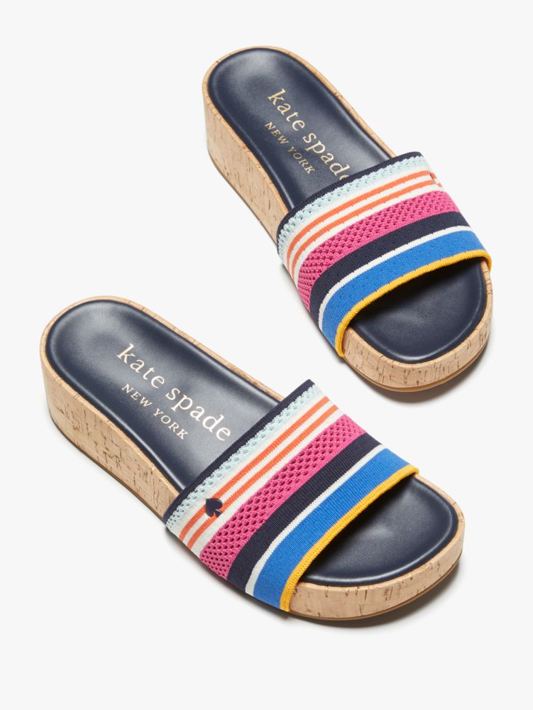 breeze striped platform slide sandals, Oceanside Multi, Product