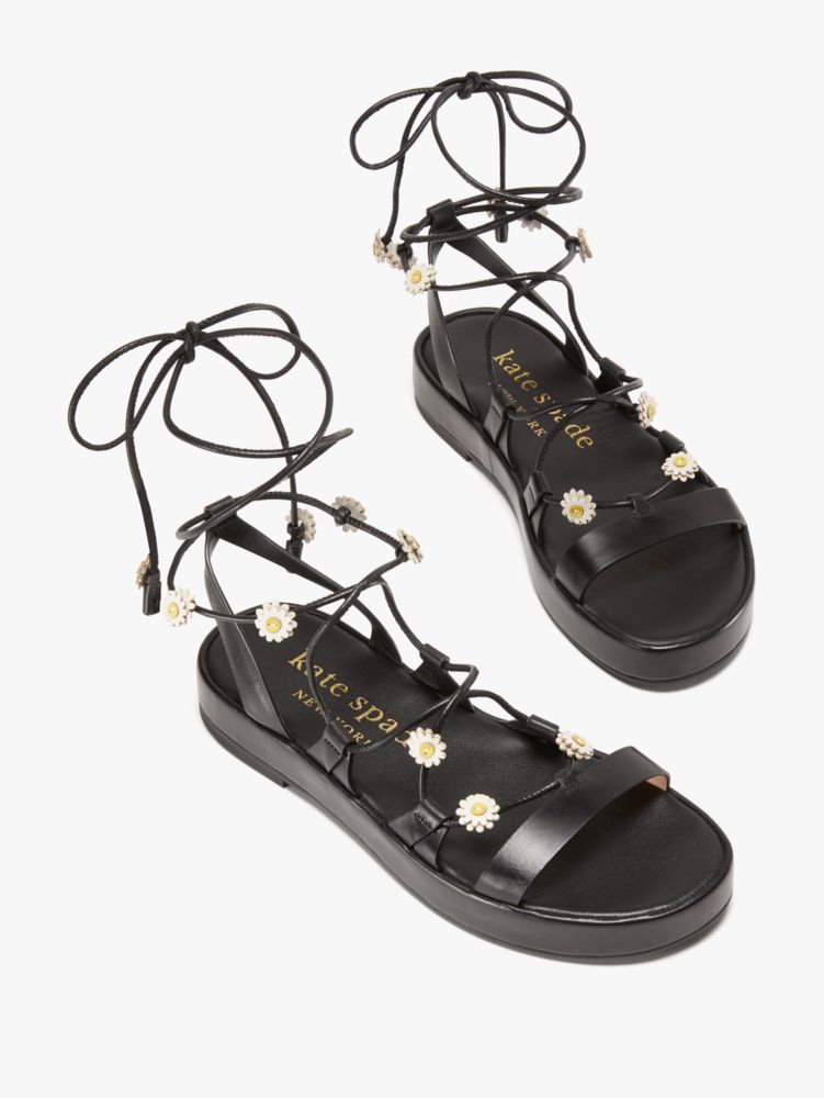 Kate Spade Sprinkles Strappy Sandals In Black