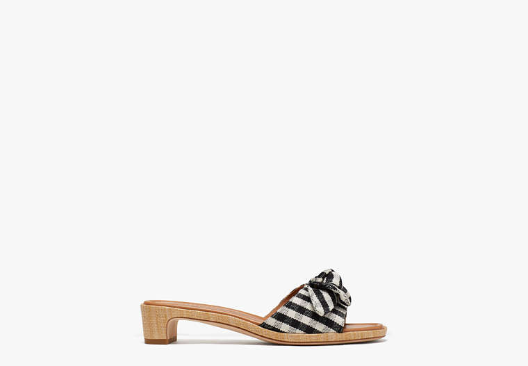 Lilah Slide Sandals, Gingham Black/Cream, Product