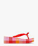 Rina Wedge Flip Flops, Pink Madras, ProductTile
