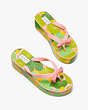 Rina Wedge Flip Flops, Cucumber Floral, Product