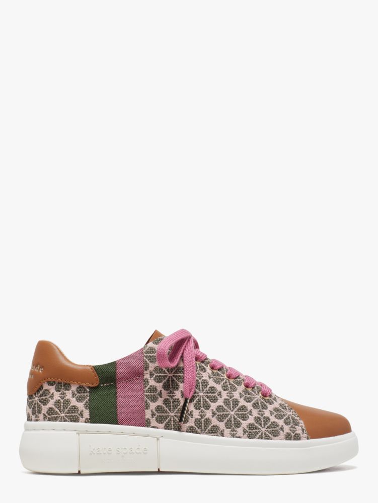 Spade Flower Jacquard Keswick Sneakers, Light Pink/Hibiscus Tea, ProductTile