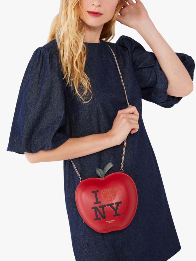 I Love Ny X Kate Spade New York Big Apple Crossbody, Red Multi, Product