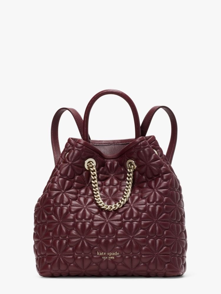 Bloom Quilted Leather Medium Drawstring Backpack | Kate Spade New York