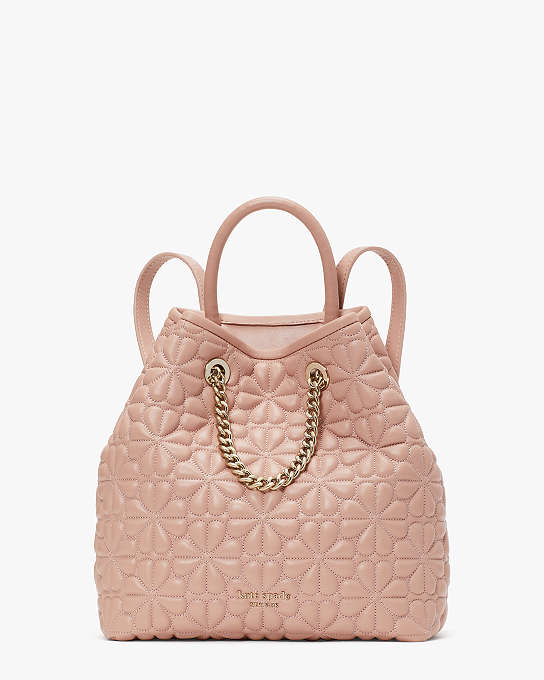 Bloom Quilted Leather Medium Drawstring Backpack | Kate Spade New York