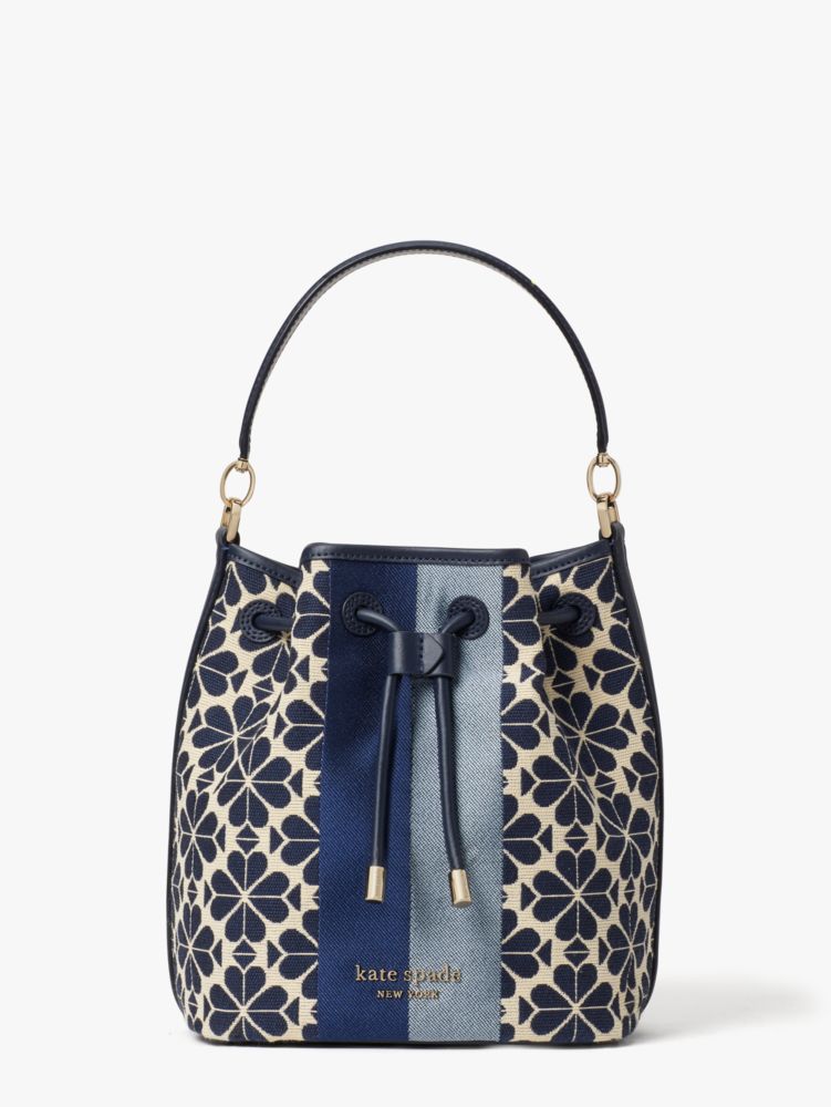 Spade Flower Jacquard Stripe Bucket Bag