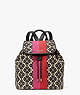 Spade Flower Jacquard Stripe Sinch Medium Flap Backpack, Cream Multi, ProductTile