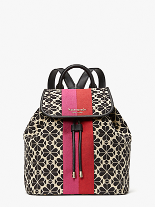 Spade Flower Jacquard Stripe Sinch Medium Flap Backpack by kate spade new york non-hover view