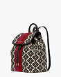 Spade Flower Jacquard Stripe Sinch Medium Flap Backpack, Cream Multi, Product