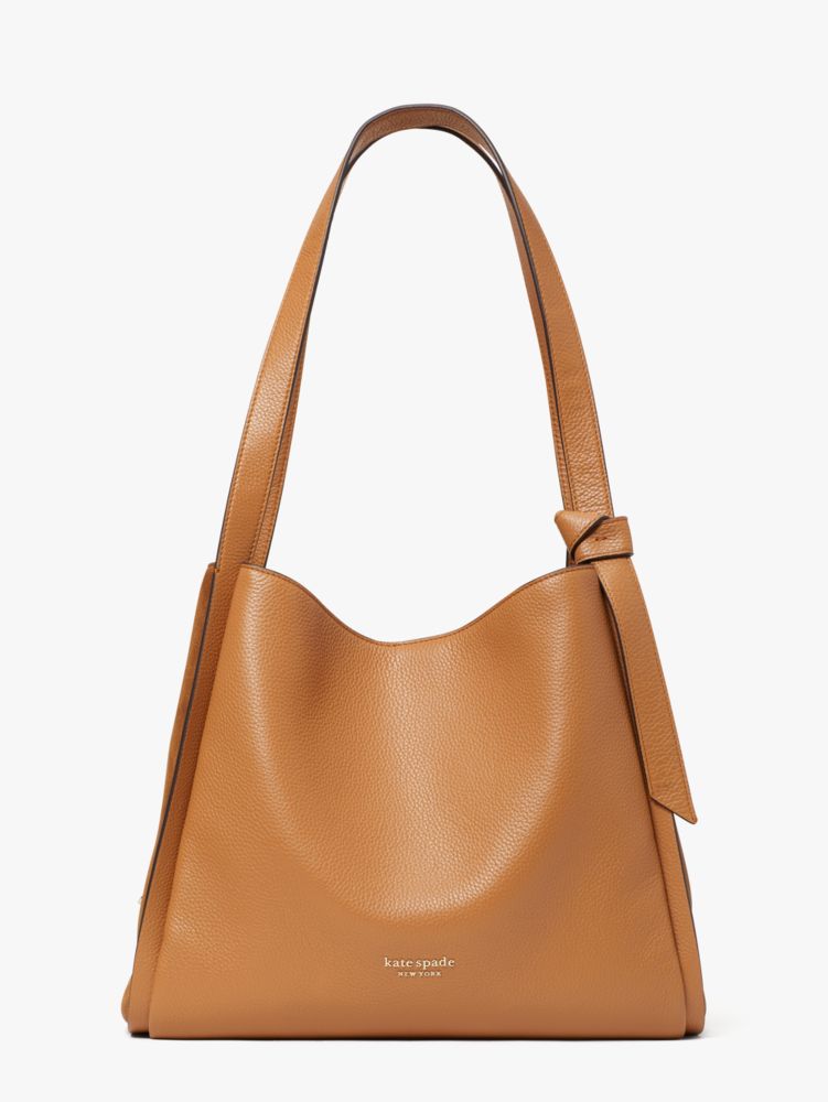 Knott Pebbled Leather & Suede Large Shoulder Bag | Kate Spade New York