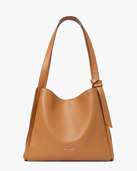 Knott Pebbled Leather  Suede Large Shoulder Bag