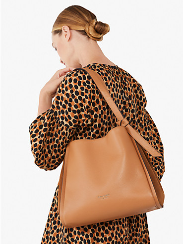 knott pebbled leather & suede large shoulder bag, , rr_productgrid