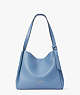 Knott Pebbled Leather & Suede Large Shoulder Bag, Manta Blue, ProductTile