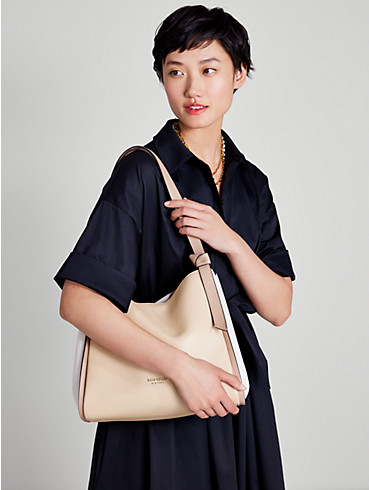 knott colorblocked pebbled leather large shoulder bag, , rr_productgrid