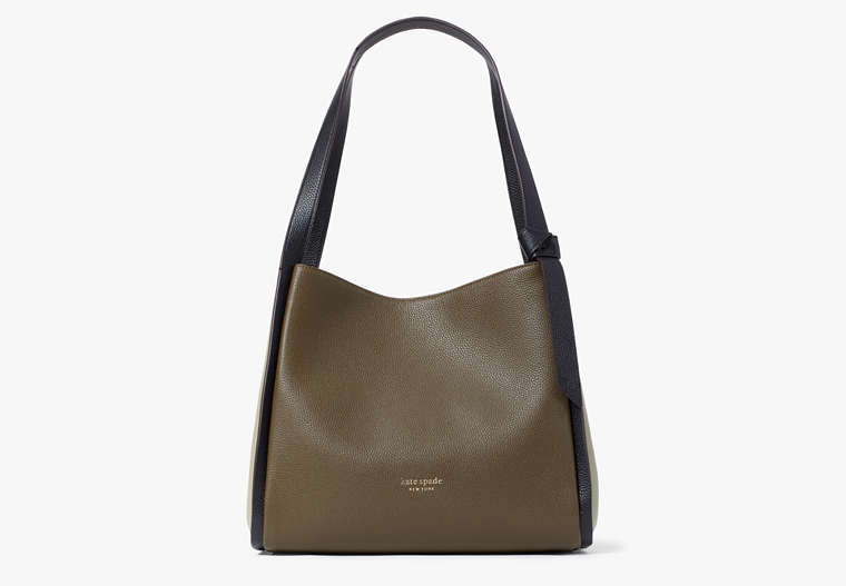 Knott Colorblocked Large Shoulder Bag, Duck Green Multi, Product
