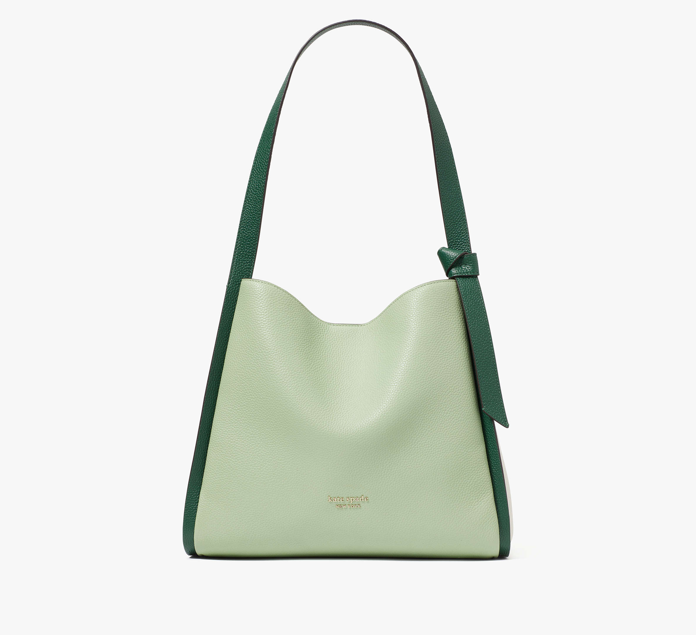 Kate Spade Knott Colorblocked Large Shoulder Bag In Green
