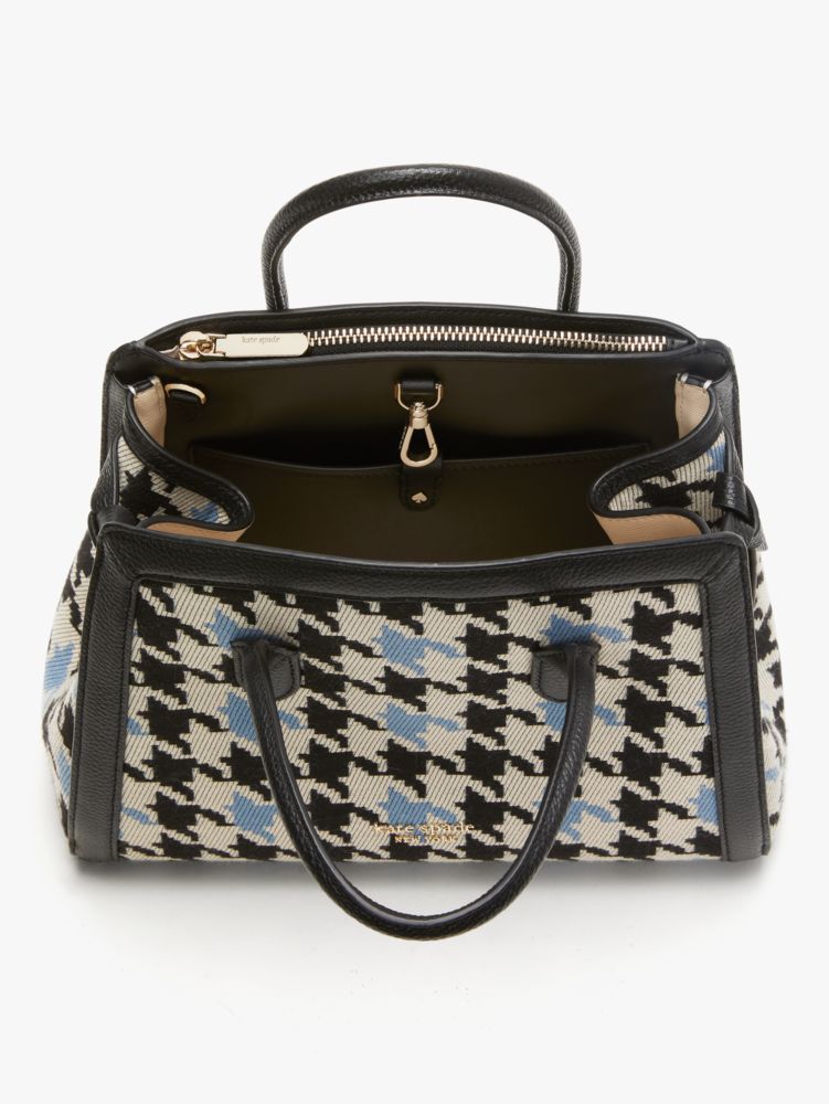 NWT Kate Spade knott houndstooth medium saddle crossbody k4392