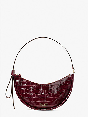 smile croc-embossed leather small shoulder bag, , rr_productgrid
