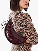 smile croc-embossed leather small shoulder bag, , s7productThumbnail