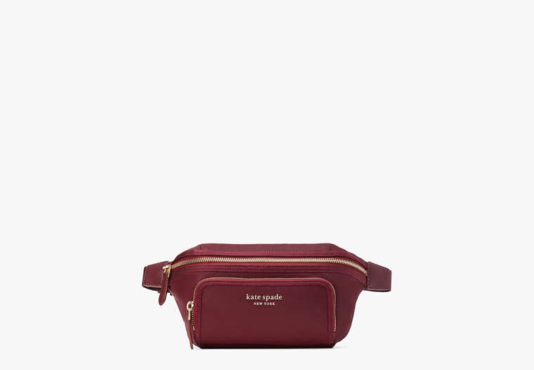 The Little Better Sam Nylon Medium Belt Bag, Dark Merlot, Product