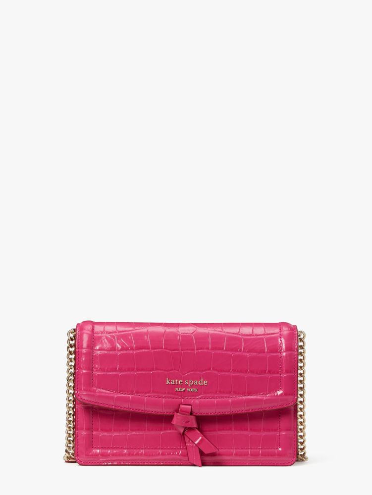 Knott Croc Embossed Leather Flap Crossbody | Kate Spade New York