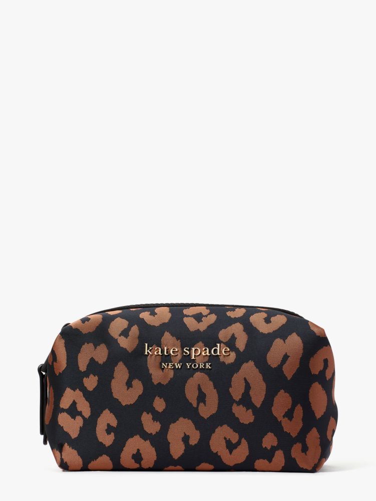 Arriba 96+ imagen kate spade leopard cosmetic bag
