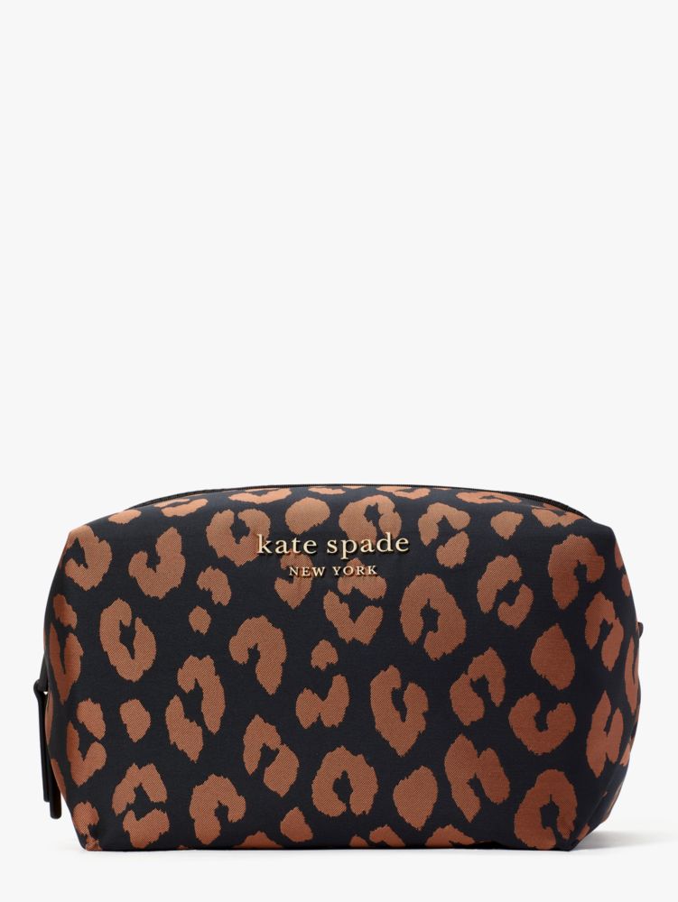 The Little Better Everything Puffy Leopard Jacquard Large Cosmetic Case | Kate  Spade New York