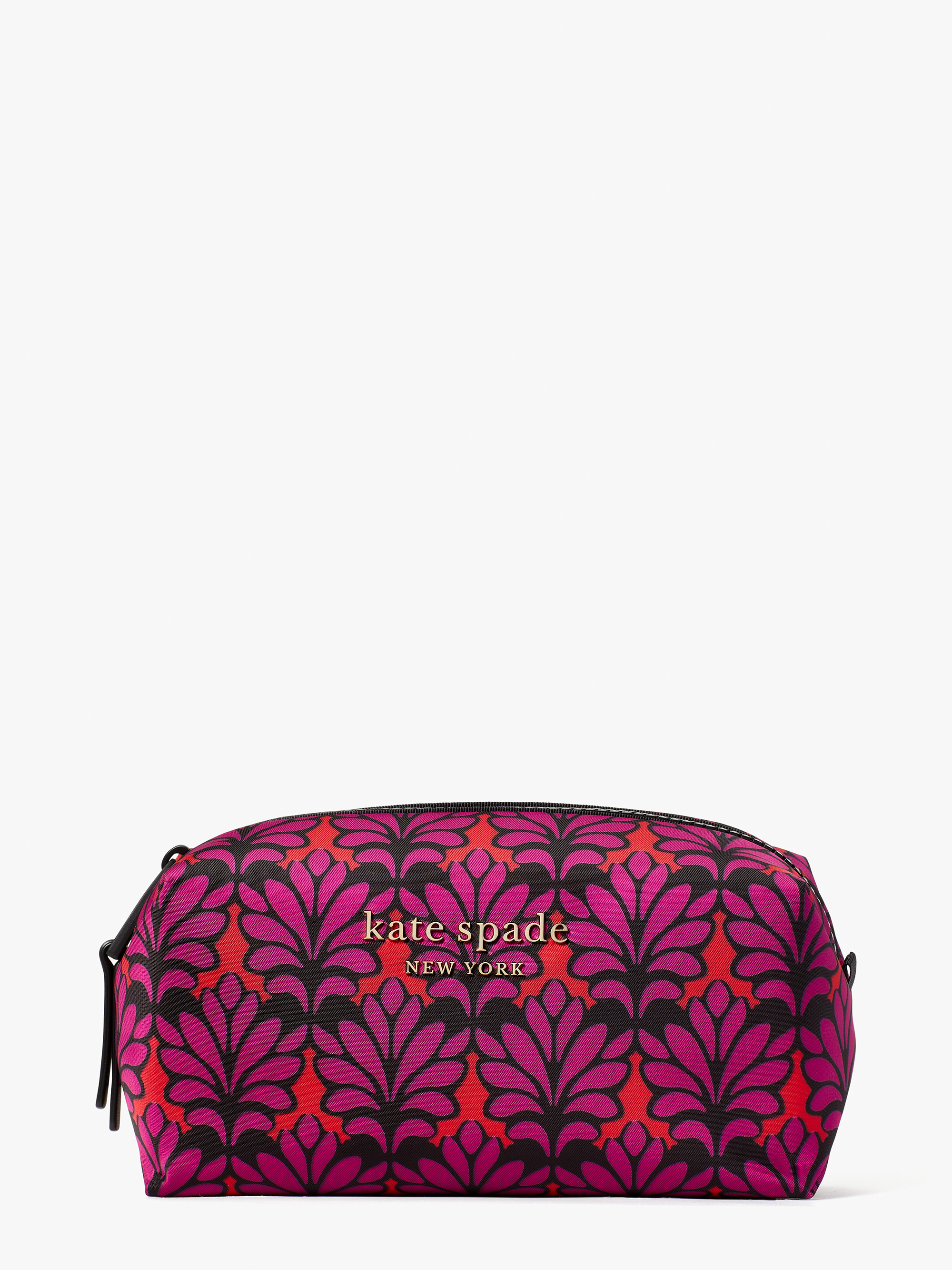the little better everything puffy brocade-printed medium cosmetic case