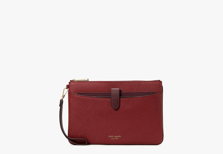 Zip Code Colorblocked Pouch Wristlet, Red Currant Multi, Product image number 0