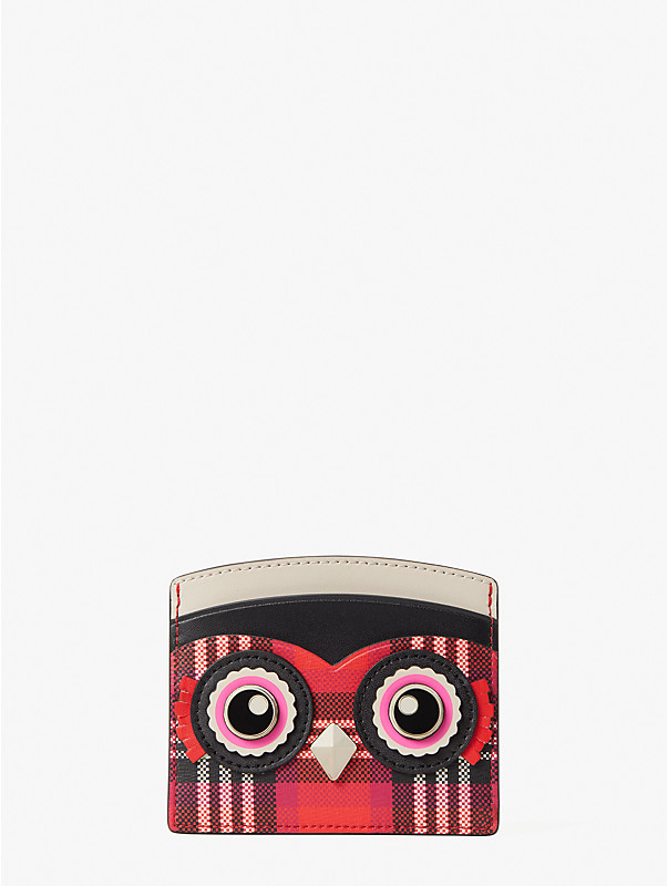 blinx plaid owl cardholder, , rr_large
