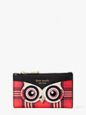 blinx plaid owl small slim bifold wallet, , s7productThumbnail