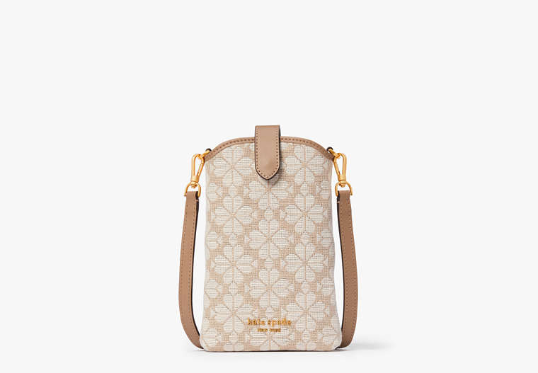 Spade Flower Jacquard North South Crossbody, Natural Multi, Product