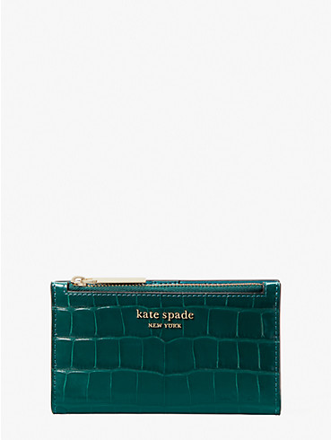 spencer croc-embossed leather small slim bifold wallet, , rr_productgrid