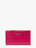 spencer croc-embossed leather small slim bifold wallet, , s7productThumbnail