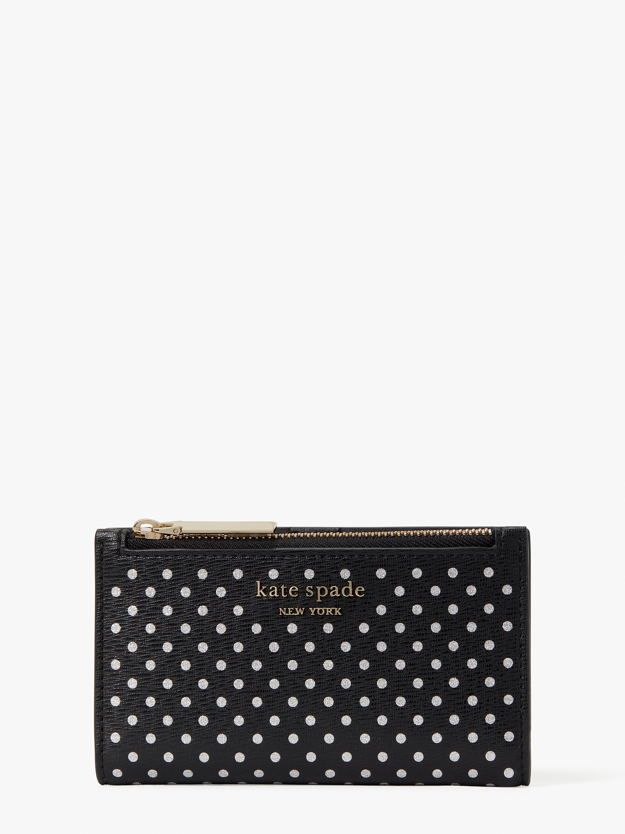 spencer metallic dot small slim bifold wallet