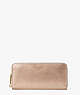Kate Spade,Spencer Metallic Slim Continental Wallet,Rose Gold