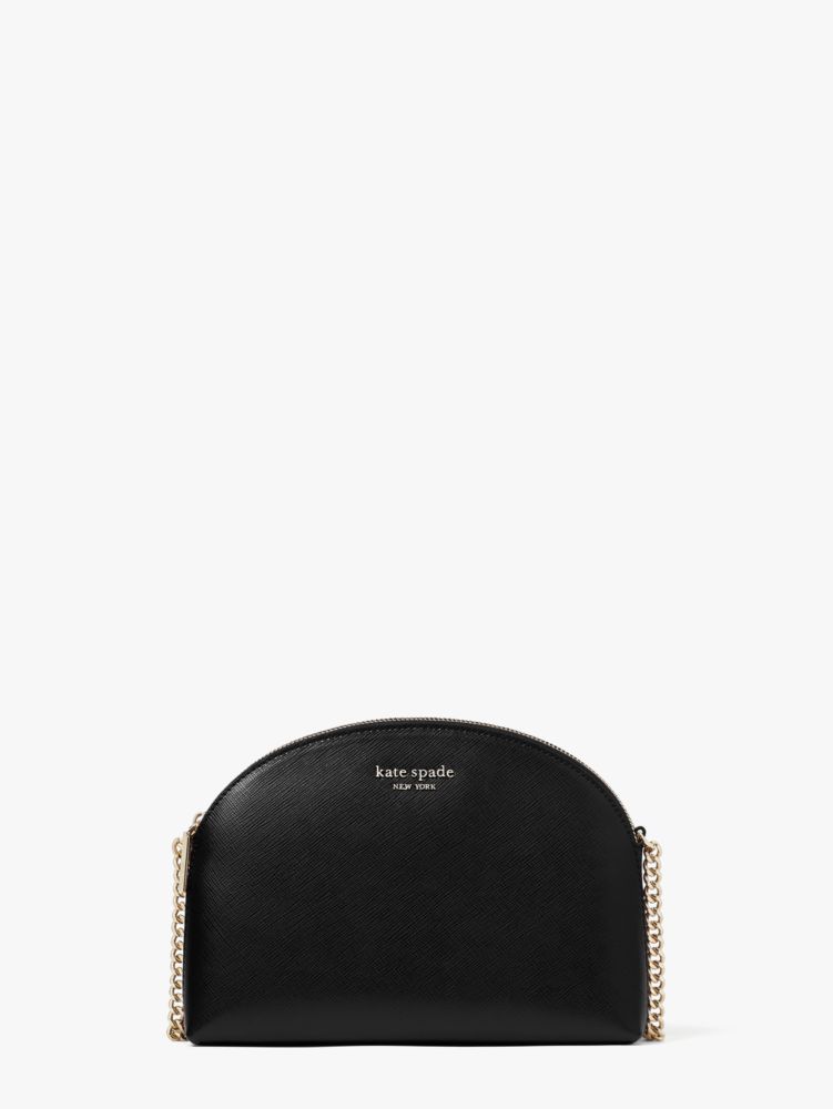 Spencer Double Zip Dome Crossbody, Black, Product