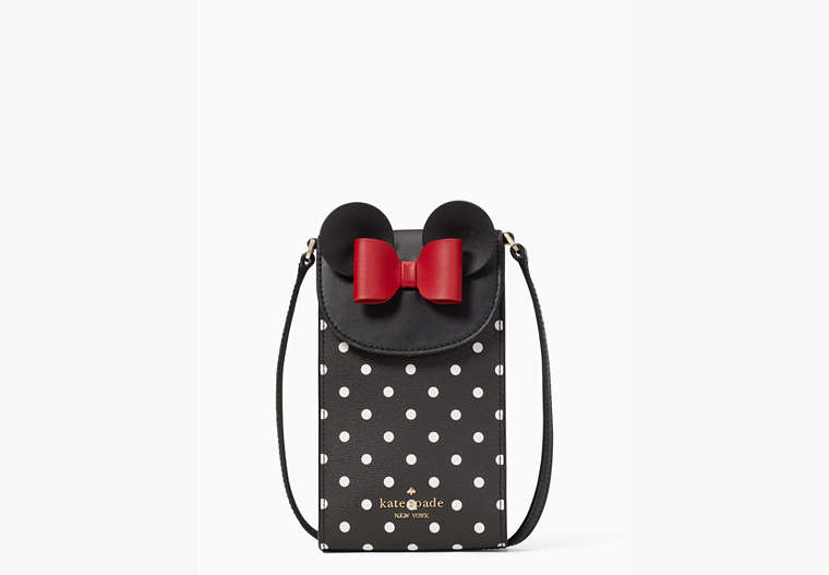 Disney X Kate Spade New York Minnie Mouse North South Flap Phone Crossbody, Black Multi, Product