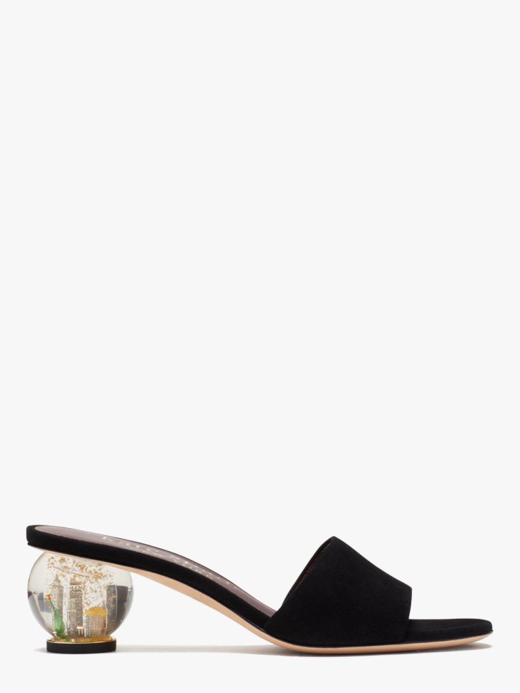 Polished Slide Sandals, Black, Product