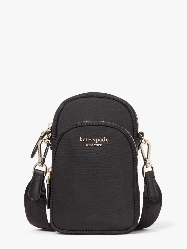 The Little Better Sam Nylon North South Phone Crossbody, Black, Product