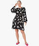 Floral Clusters Fit-and-flare Dress, Black, ProductTile