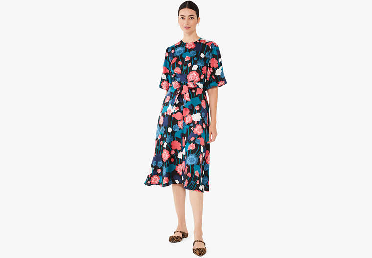 Viney Floral Matinee Dress, Black, Product