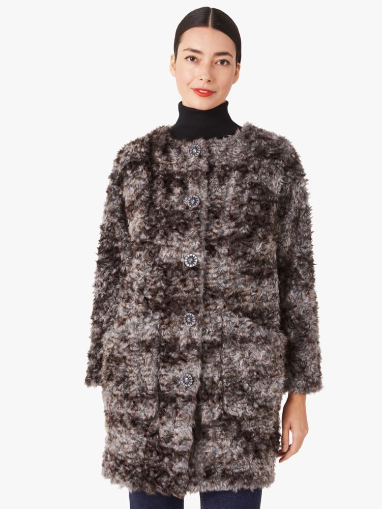 Faux Fur Sugarcoat Topper, Feather Grey, ProductTile