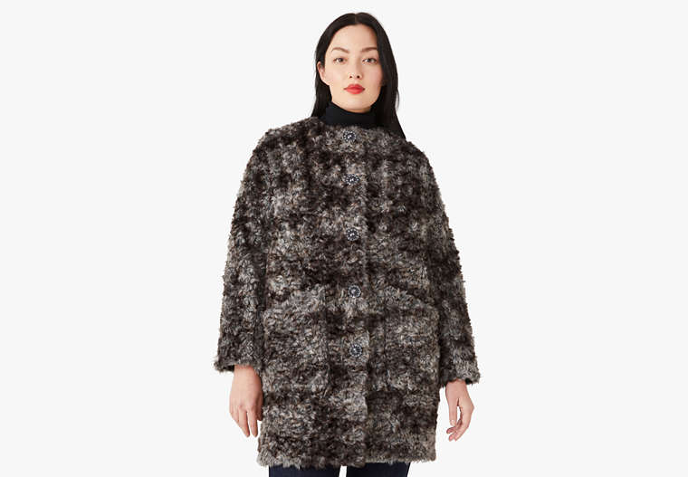 Faux Fur Sugarcoat Topper, Feather Grey, Product