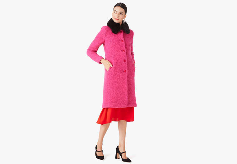 Wool-blend Bouclé Broadway Coat, Festive Pink, Product