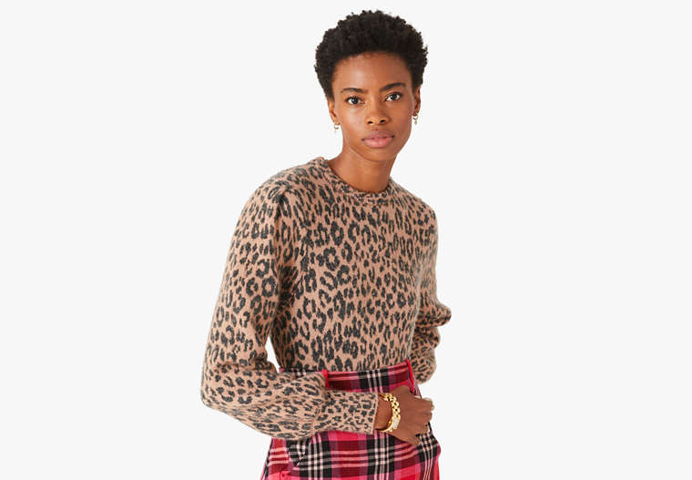 Leopard Dream Sweater, Raw Pecan, Product image number 0