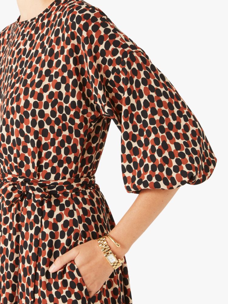 Dotty Leopard Tie-waist Dress, Silt, Product